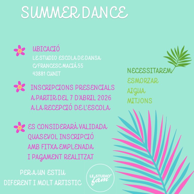 Casal d'estiu per a nens i nenes a Cunit 2026, vine a ballar i gaudir de les vacances amb nosaltres